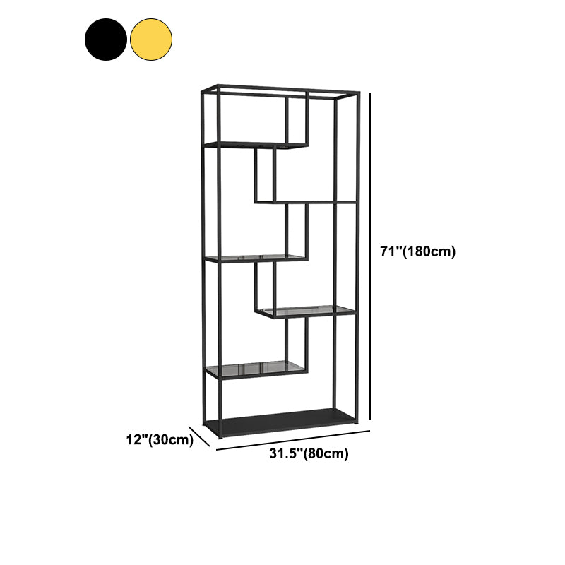 Libreria etagere industriale aperta verticale telaio di ferro invalido scaffale in vetro