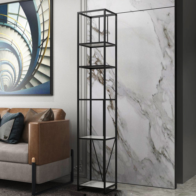 Libreria etagere aperta verticale industriale telaio in ferro -scaffale in legno fabbricato scaffale