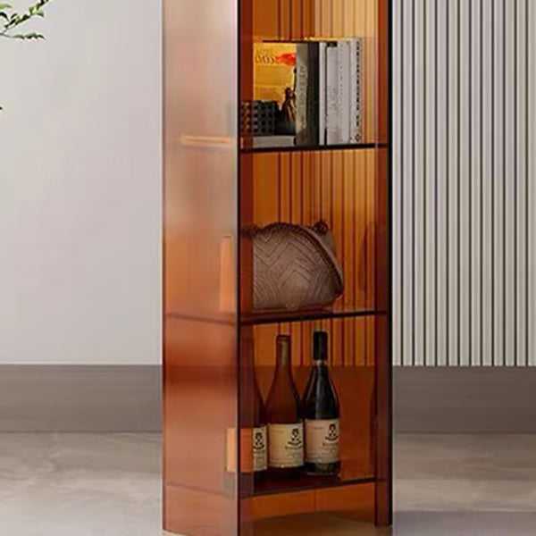 9.84"W Bookshelf Glam Style Closed Back Acrylic Bookcase for Office and Study Room