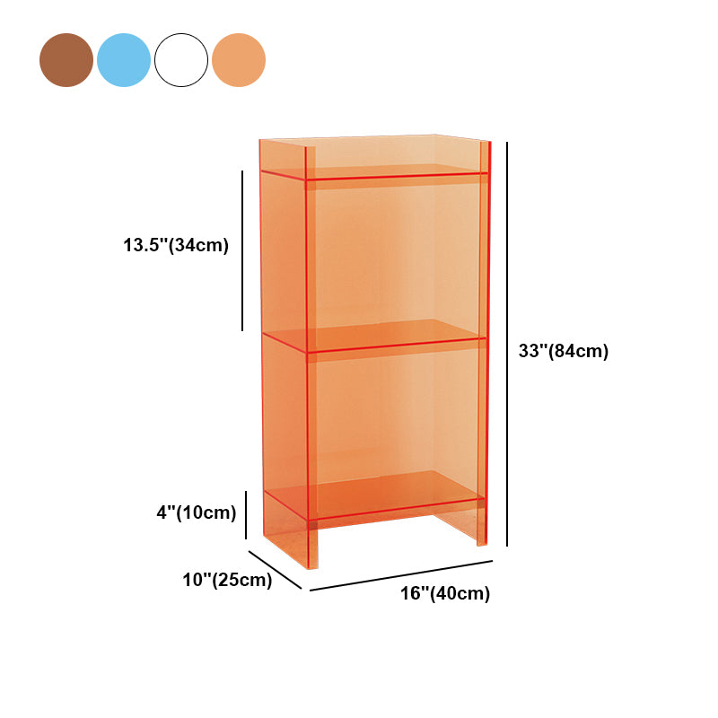 9.84"W Bookshelf Glam Style Closed Back Acrylic Bookcase for Office and Study Room