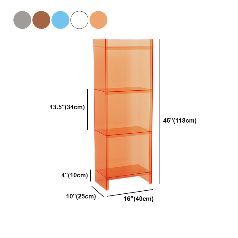 9.84"W Bookshelf Glam Style Closed Back Acrylic Bookcase for Office and Study Room