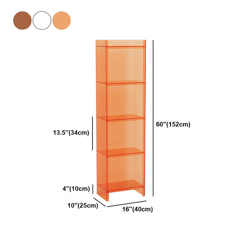 9.84"W Bookshelf Glam Style Closed Back Acrylic Bookcase for Office and Study Room