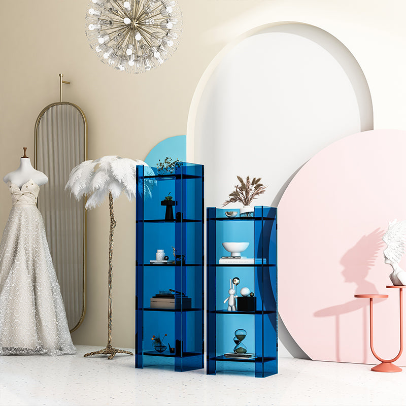 9.84 "W Bücherregal Acryl Glam Style Closed Back -Bücherregal für Büro- und Studienraum