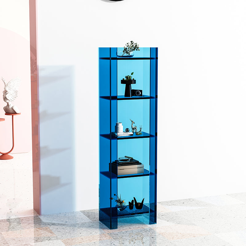 9.84"W Bookshelf Acrylic Glam Style Closed Back Bookcase for Office and Study Room