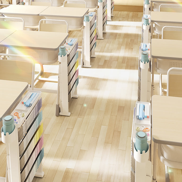 Plastic Closed Back Geometric Bookshelf Contemporary Bookshelf for Classroom