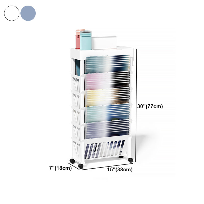 Plastic Closed Back Geometric Bookshelf Contemporary Bookshelf for Classroom