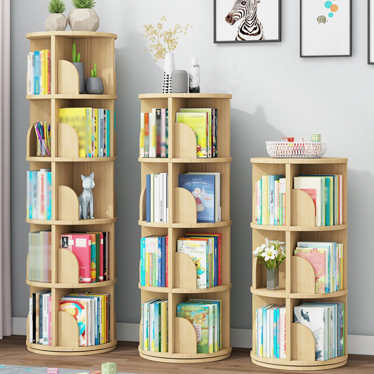 Solid Wood Bookshelf Contemporary Style Natural Bookcase for Home Office