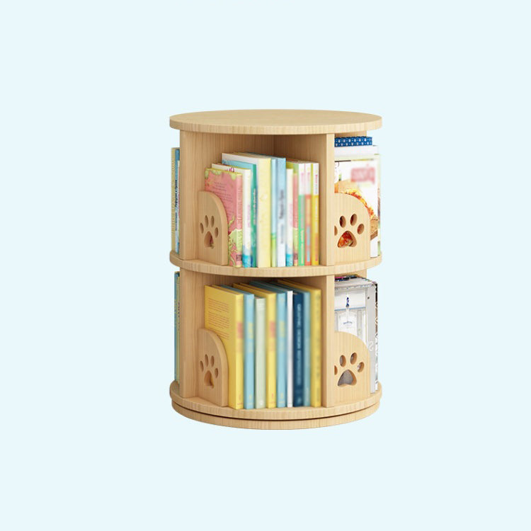 Solid Wood Bookshelf Contemporary Style Natural Bookcase for Home Office