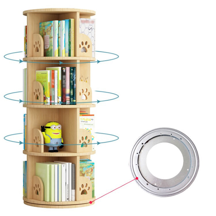 Solid Wood Bookshelf Contemporary Style Natural Bookcase for Home Office