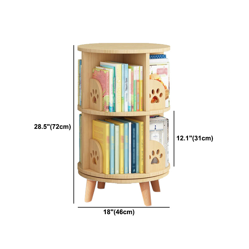 Solid Wood Bookshelf Contemporary Style Natural Bookcase for Home Office