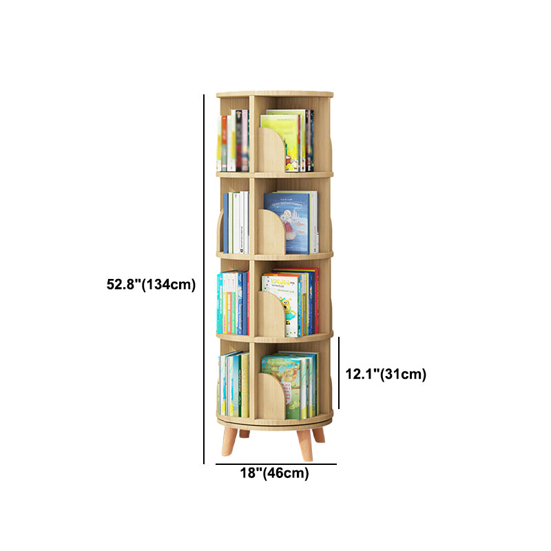 Solid Wood Bookshelf Contemporary Style Natural Bookcase for Home Office