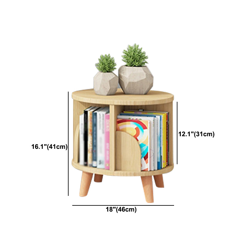 Solid Wood Bookshelf Contemporary Style Natural Bookcase for Home Office