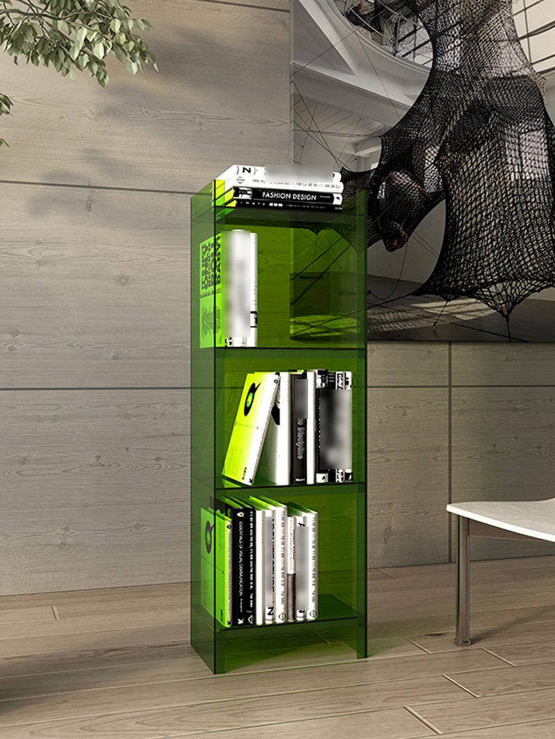 9.84"W Bookshelf Closed Back Acrylic Glam Style Bookcase for Office and Study Room