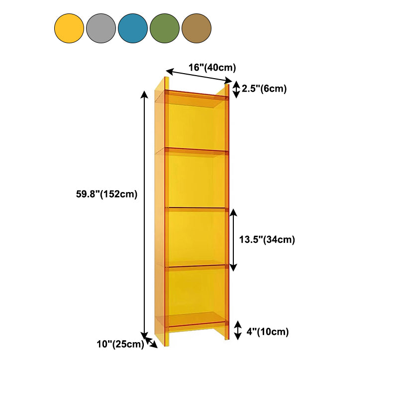 9.84"W Bookshelf Closed Back Acrylic Glam Style Bookcase for Office and Study Room