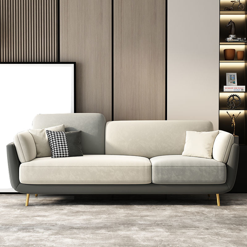 Polish Finish Sofa Flared Arm Sofa for Living Room and Bonus Room