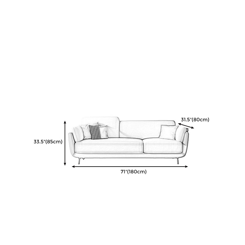 Polish Finish Sofa Flared Arm Sofa for Living Room and Bonus Room
