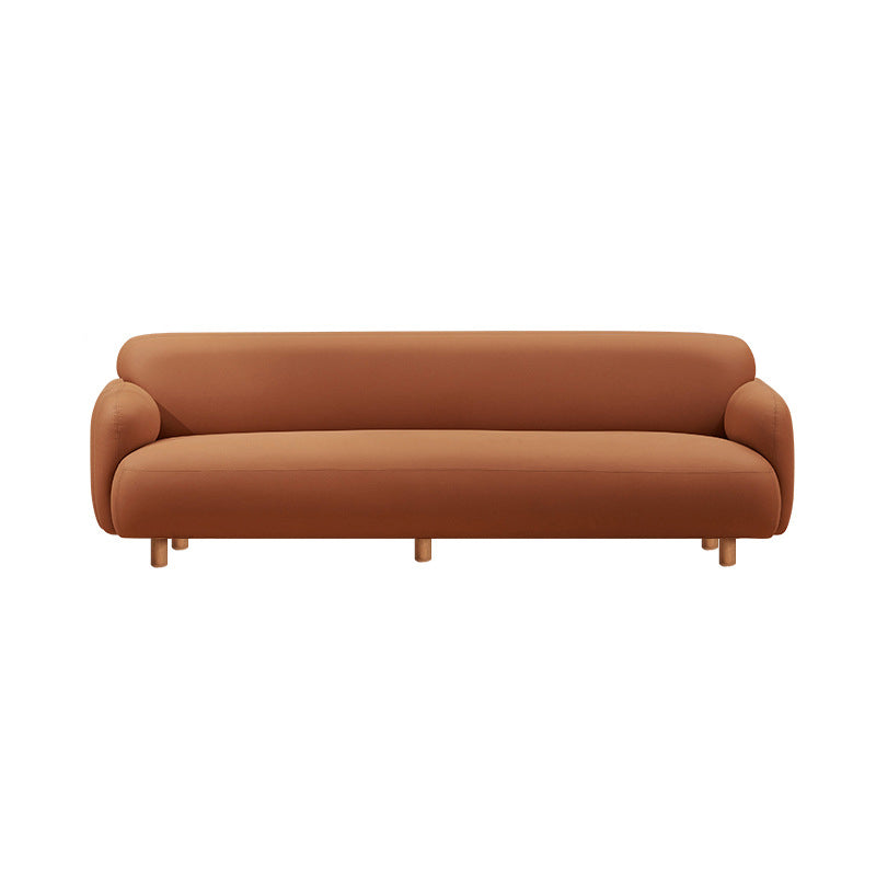 Cushioned Backrest Sponge Padded Fabric Beige/orange/dark Green Sofa