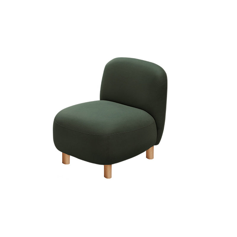 Cushioned Backrest Sponge Padded Fabric Beige/orange/dark Green Sofa
