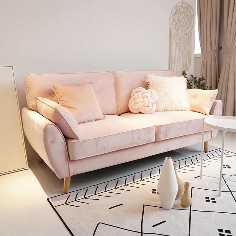 34.64"H Scandinavian Microfibe Pillow Top Arm Solid Color Tufted Sofa for Apartment