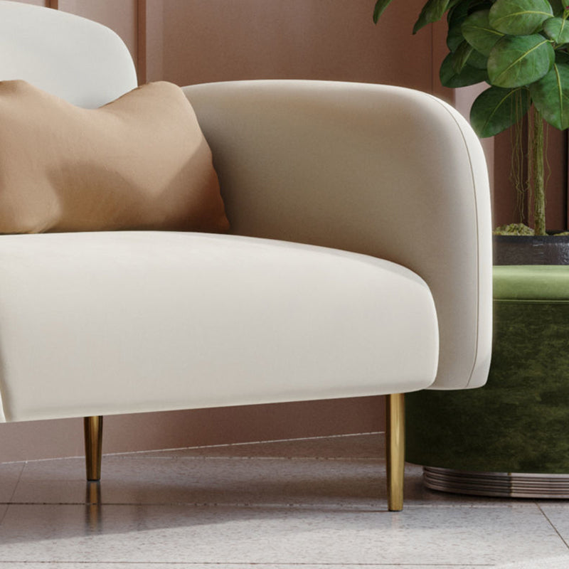 Modern Style Round Armrest Sponge/latex Cushion Pink/white/Hussey/green Fabric Sofa