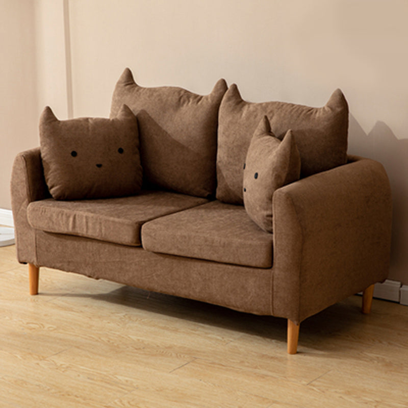 22.83" H Velvet Square Arm Modern Sofa with Tight Back slipcovered Sofa