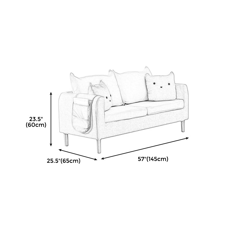 22.83" H Velvet Square Arm Modern Sofa with Tight Back slipcovered Sofa