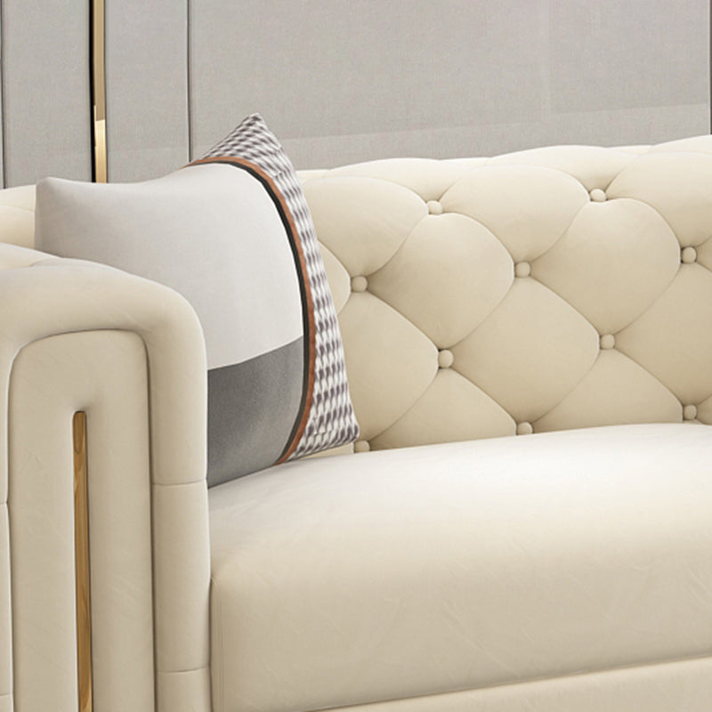 29,53 "High Classic Glam Tuxedo Arm Sofa mit Tuftted-Split-Back, Beige, beige