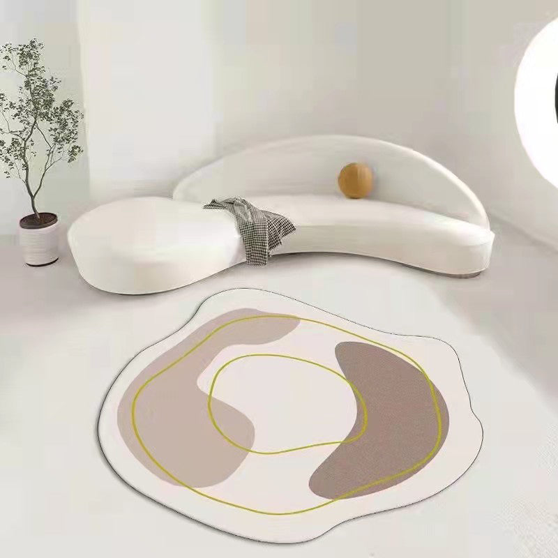 Tapis simple marron clair en Polyester, résistant aux taches, pour la décoration de la maison