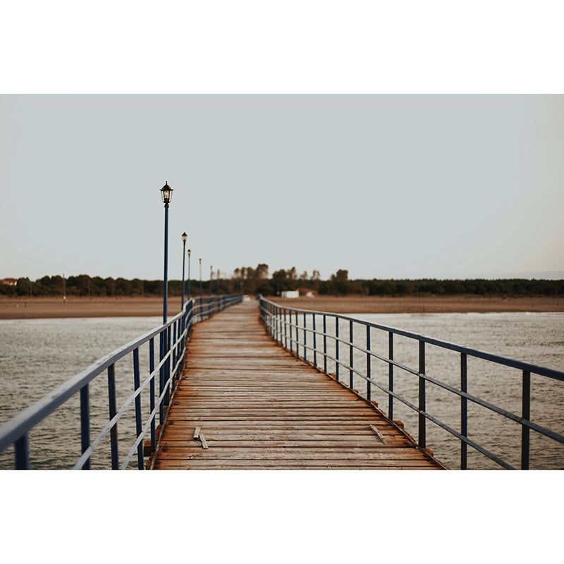 Wooden Bridge Mildew Resistant Wallpaper Photography Sleeping Room Wall Mural