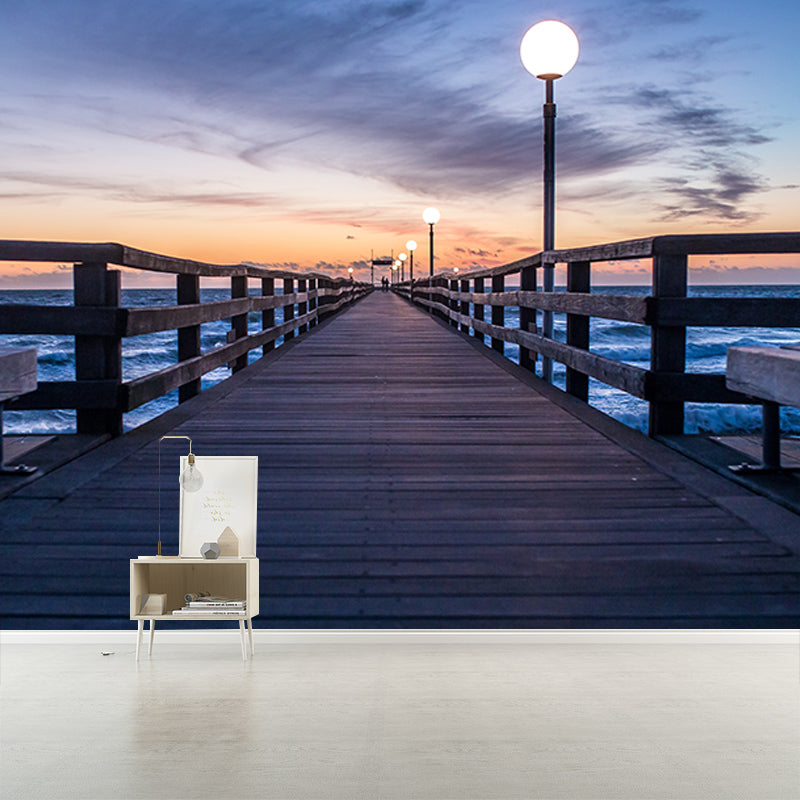 Beautiful Photography Mural Wallpaper Wooden Bridge Indoor Wall Mural