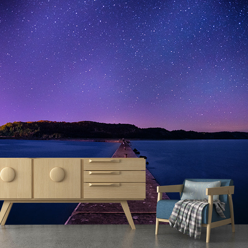 Beautiful Galaxy Mildew Resistant Mural Wallpaper Sleeping Room Wall Mural