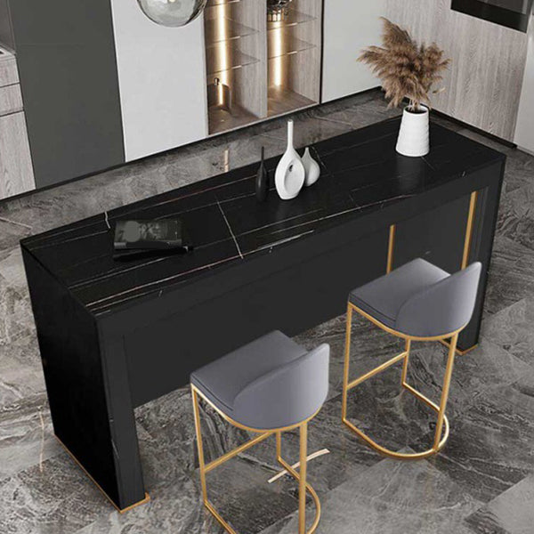Modern Rectangle Bar Counter Table Sintered Stone Dining Table for Kitchen