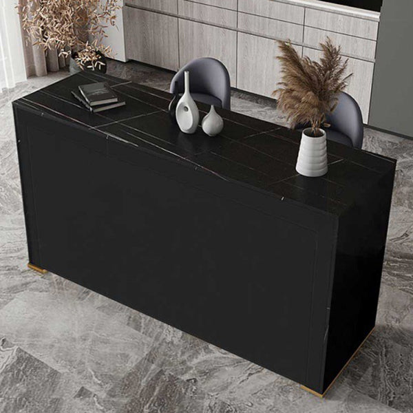 Modern Rectangle Bar Counter Table Sintered Stone Dining Table for Kitchen