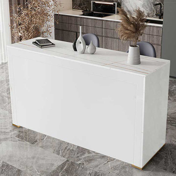 Modern Rectangle Bar Counter Table Sintered Stone Dining Table for Kitchen