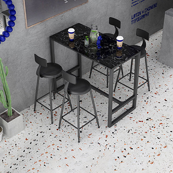 Stone Bar Dining Table Contemporary Bar Table with Trestle Base