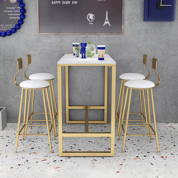 Stone Bar Dining Table Contemporary Bar Table with Trestle Base