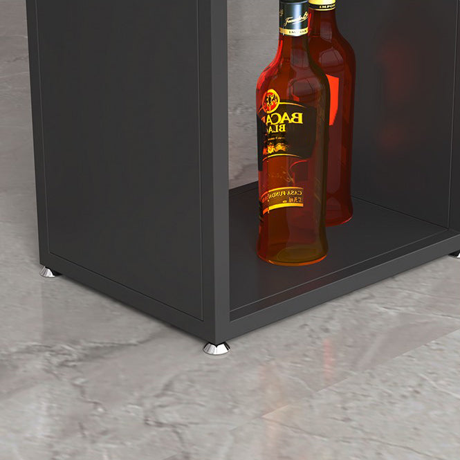 Stone Top Bar Dining Table Traditional Luxury Bar Table with Black Sled Base