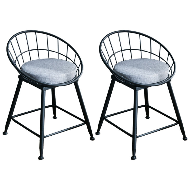 Scandinavian Design Bucket Counter Stool for Home Upholstered Bar Stools with Metal Base