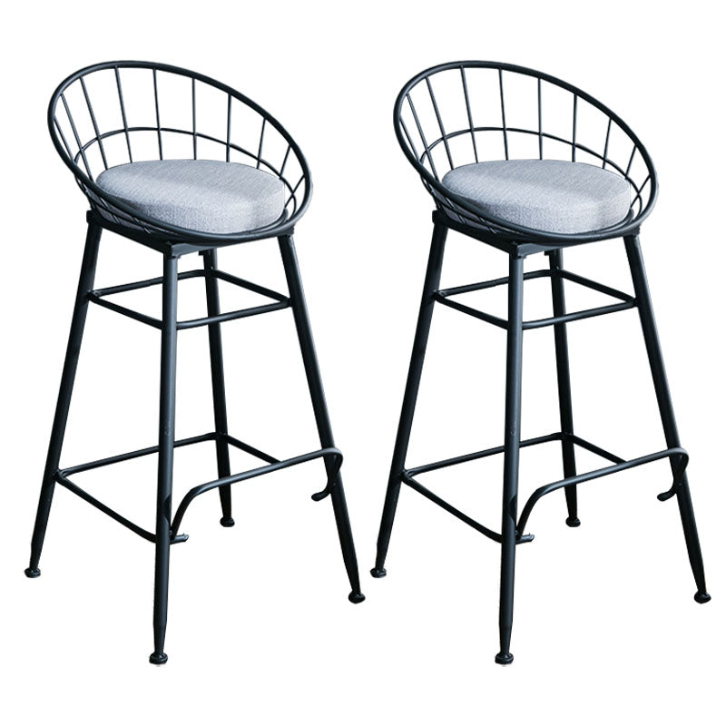 Scandinavian Design Bucket Counter Stool for Home Upholstered Bar Stools with Metal Base
