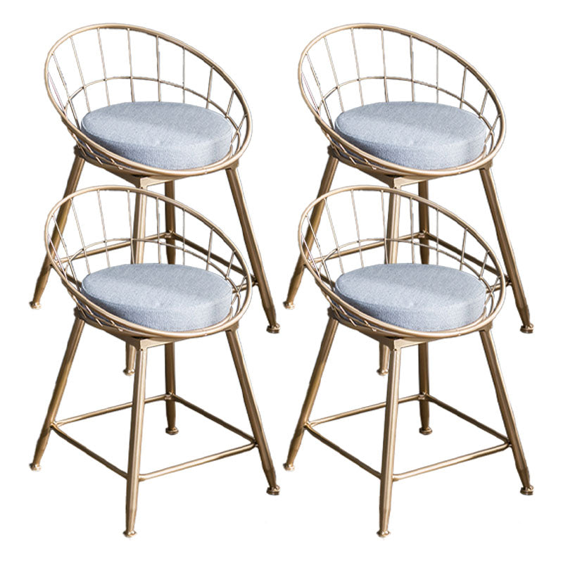 Scandinavian Design Bucket Counter Stool for Home Upholstered Bar Stools with Metal Base