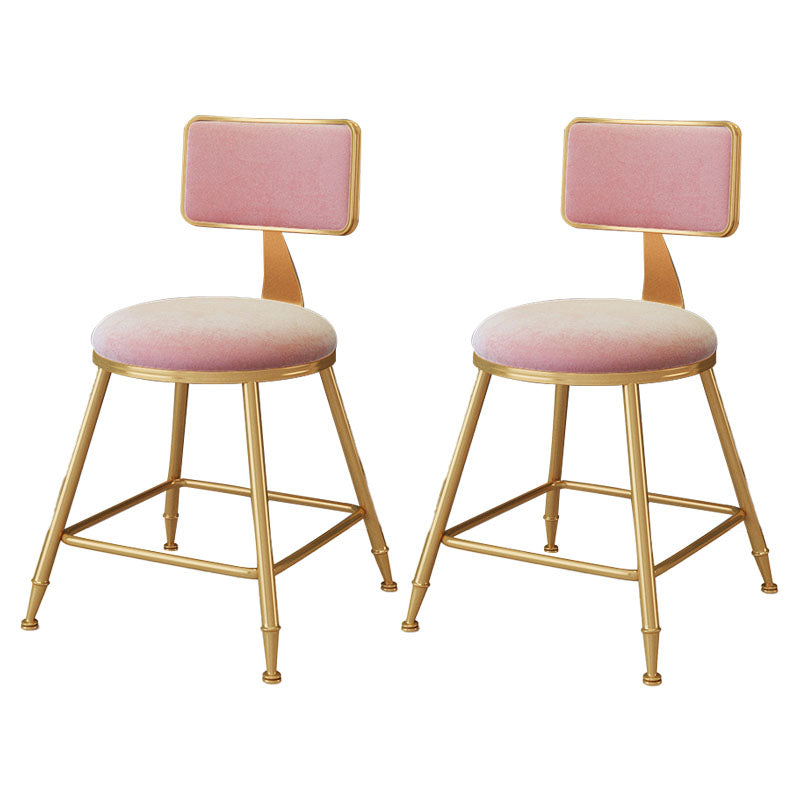 Scandinavian Round Barstools for Home Armless Stools with Metal Base