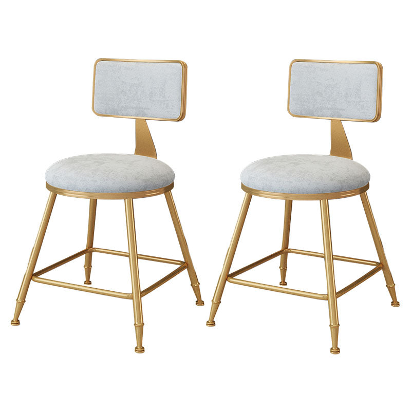 Scandinavian Round Barstools for Home Armless Stools with Metal Base