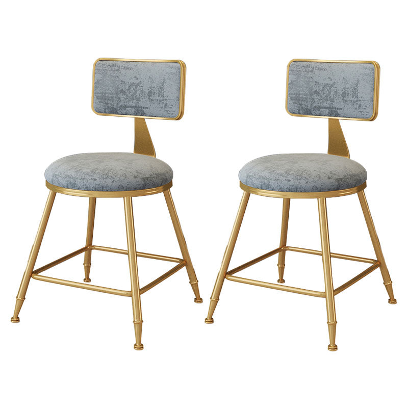 Scandinavian Round Barstools for Home Armless Stools with Metal Base