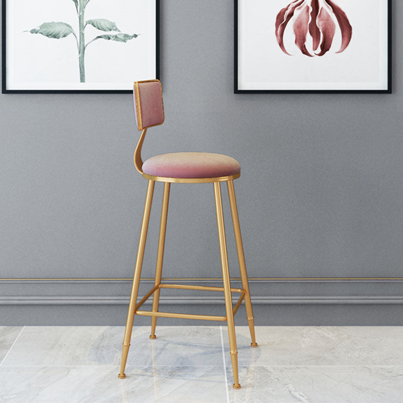 Scandinavian Round Barstools for Home Armless Stools with Metal Base