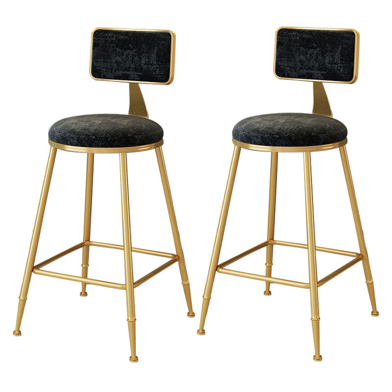 Scandinavian Round Barstools for Home Armless Stools with Metal Base