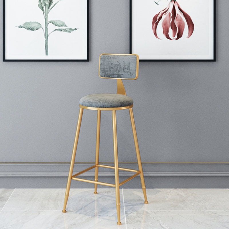 Scandinavian Round Barstools for Home Armless Stools with Metal Base