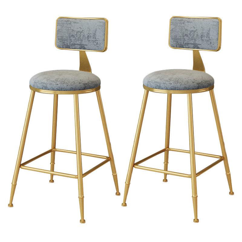 Scandinavian Round Barstools for Home Armless Stools with Metal Base