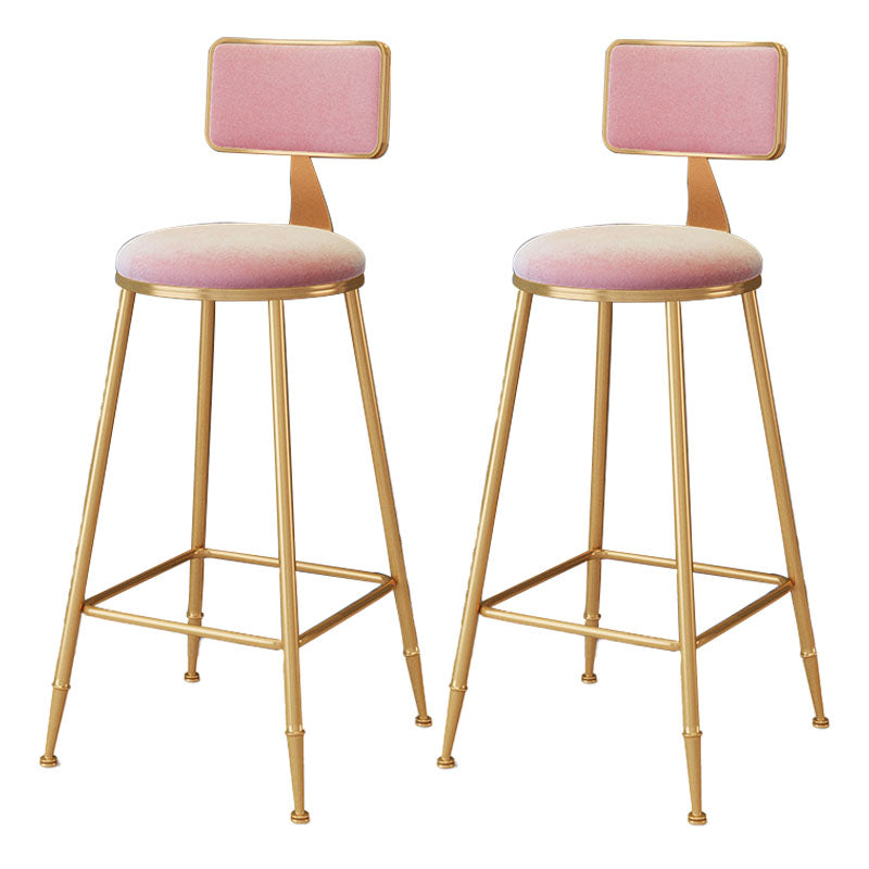 Scandinavian Round Barstools for Home Armless Stools with Metal Base
