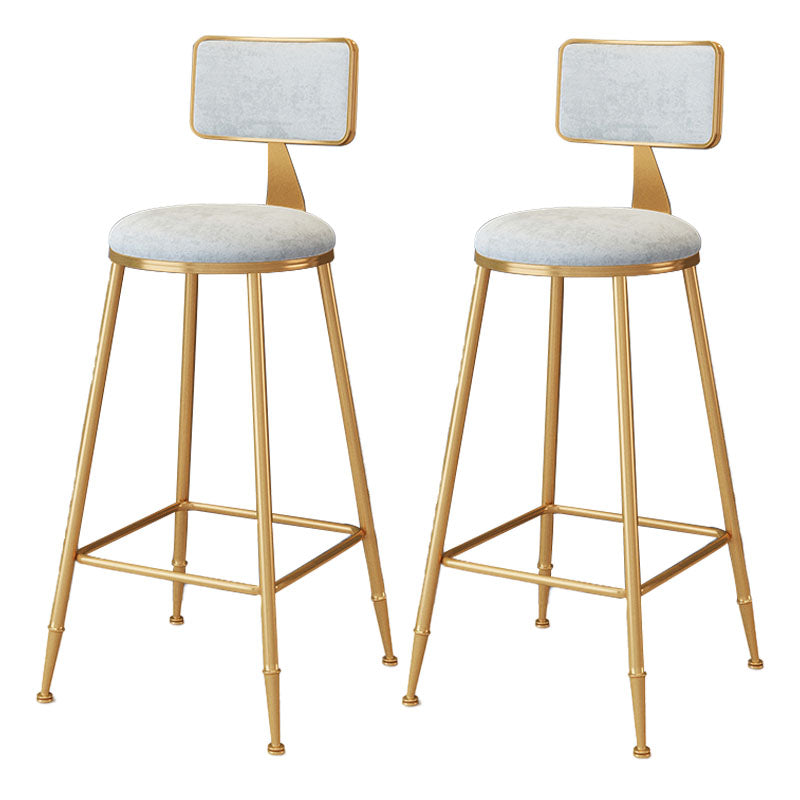 Scandinavian Round Barstools for Home Armless Stools with Metal Base