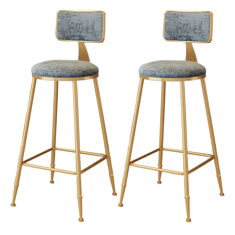 Scandinavian Round Barstools for Home Armless Stools with Metal Base
